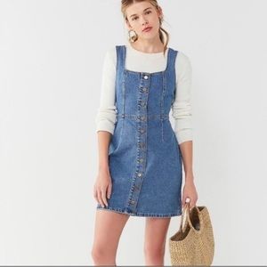 urban outfitters denim button up mini dress